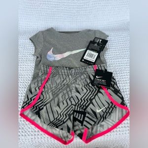 Toddler dri-fit pink grey Nike set | baby set | NWT | authentic Nike set